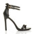Right side view of Black Lizard PU High Heel Strappy Barely There Sandals