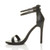 Left side view of Black Lizard PU High Heel Strappy Barely There Sandals