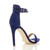 Back right side view of Blue Suede High Heel Strappy Barely There Sandals