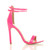 Right side view of Neon Fuchsia Patent High Heel Strappy Barely There Sandals