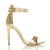 Right side view of Gold PU High Heel Strappy Barely There Sandals