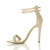 Left side view of Gold Glitter High Heel Strappy Barely There Sandals