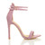 Right side view of Lilac Suede High Heel Strappy Barely There Sandals