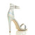 Back right side view of Silver Mermaid PU High Heel Strappy Barely There Sandals