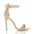 Right side view of Nude Suede High Heel Strappy Barely There Sandals