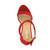 Top view of Red Suede High Heel Strappy Barely There Sandals