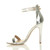 Left side view of Silver PU High Heel Strappy Barely There Sandals