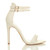 Right side view of White Lizard PU High Heel Strappy Barely There Sandals