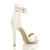 Back right side view of White PU High Heel Strappy Barely There Sandals