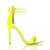 Right side view of Neon Yellow Patent High Heel Strappy Barely There Sandals