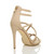 Back right side view of Nude PU High Heel Strappy Crossover Barely There Sandals