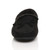 Front view of Black Suede Fur Lined Luxury Flexible Moccasins Slippers