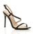 Front right side view of Black PU High Heel Barely There Strappy Buckle Evening Sandals