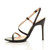 Left side view of Black PU High Heel Barely There Strappy Buckle Evening Sandals