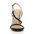 Front view of Black Suede High Heel Barely There Strappy Buckle Evening Sandals