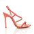 Right side view of Coral Suede High Heel Barely There Strappy Buckle Evening Sandals