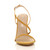 Front view of Mustard Suede High Heel Barely There Strappy Buckle Evening Sandals