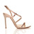Right side view of Rose Gold PU High Heel Barely There Strappy Buckle Evening Sandals