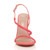 Front view of Coral Suede High Heel Barely There Strappy Buckle Evening Sandals