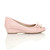 Right side view of Pink PU Low Mid Wedge Bow Court Shoes