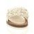 Front view of White PU Flat Diamante Flower Studded Flip Flop Sandals
