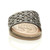 Front view of Black PU Flat Diamante Cut Out Flip Flop Sandals