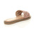 Back right side view of Rose Gold PU Flat Diamante Cut Out Flip Flop Sandals