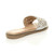 Back right side view of Silver PU Flat Diamante Cut Out Flip Flop Sandals