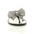Front view of Black Flat Jelly Diamante Bow Flip Flops Toe Post Sandals