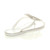 Back right side view of White Flat Jelly Diamante Bow Flip Flops Toe Post Sandals Back right side view of White Flat Jelly Diamante Bow Flip Flops Toe Post Sandals