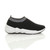 Right side view of Black Chunky Slip On Knit Sock Trainers Plimsolls