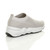 Back right side view of Grey Chunky Slip On Knit Sock Trainers Plimsolls