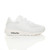 Right side view of White Lace Up Chunky Sport Fitness Trainers Sneakers
