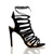 Right side view of Black Suede High Heel Strappy Ghillie Sandals