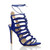 Front right side view of Blue Suede High Heel Strappy Ghillie Sandals