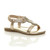 Front right side view of Gold Infants Flat Diamante T-Bar Slingback Sandals