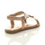 Back right side view of Rose Gold Infants Flat Diamante T-Bar Slingback Sandals