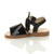 Left side view of Black Patent Infants Flat Buckle Ribbon Bow Menorcan Sandals