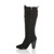 Left side view of Black Suede High Heel Biker Military Calf Boots