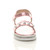 Front view of Pink Childrens Flatform Diamante Strappy Studded Slingback Sandals