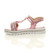 Left side view of Pink Childrens Flatform Diamante Strappy T-Bar Slingback Sandals Left side view of Pink Childrens Flatform Diamante Strappy T-Bar Slingback Sandals