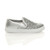 Right side view of Silver Glitter Flat Glitter Trainers Skate Shoes Right side view of Silver Glitter Flat Glitter Trainers Skate Shoes
