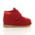 Right side view of Red Suede Unisex Infants Toddlers Touch Close Strap Desert Boots