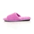 Left side view of Lilac Fur Memory Foam Fluffy Quilted Fur Lined Grip Sole Peep Toe Mule Slippers Sandals