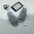 Grey Fur Memory Foam Fluffy Quilted Fur Lined Grip Sole Peep Toe Mule Slippers Sandals