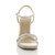 Front view of White Suede High Wedge Cork Effect Heel Diamante Strappy Sandals Front view of White Suede High Wedge Cork Effect Heel Diamante Strappy Sandals