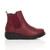 Right side view of Burgundy PU Low Wedge Heel Chelsea Comfort Ankle Boots