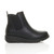 Right side view of Black PU Low Wedge Heel Chelsea Comfort Ankle Boots