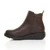 Left side view of Brown PU Low Wedge Heel Chelsea Comfort Ankle Boots