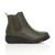 Right side view of Khaki PU Low Wedge Heel Chelsea Comfort Ankle Boots